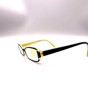 KLiiK Denmark Model 358 Saskia 50-16-140 Black Yellow Rectangle Glasses Frames
